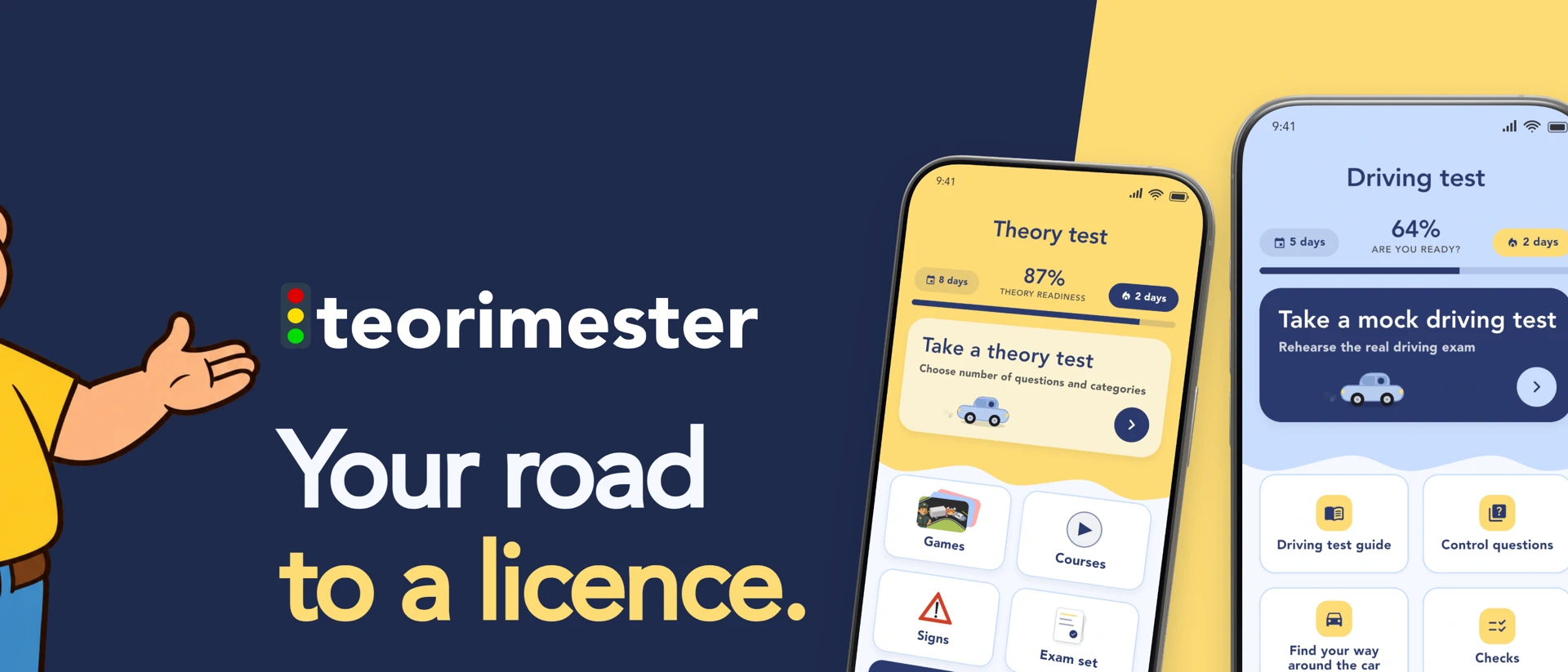 Theory Test - Teorimester.no product page header