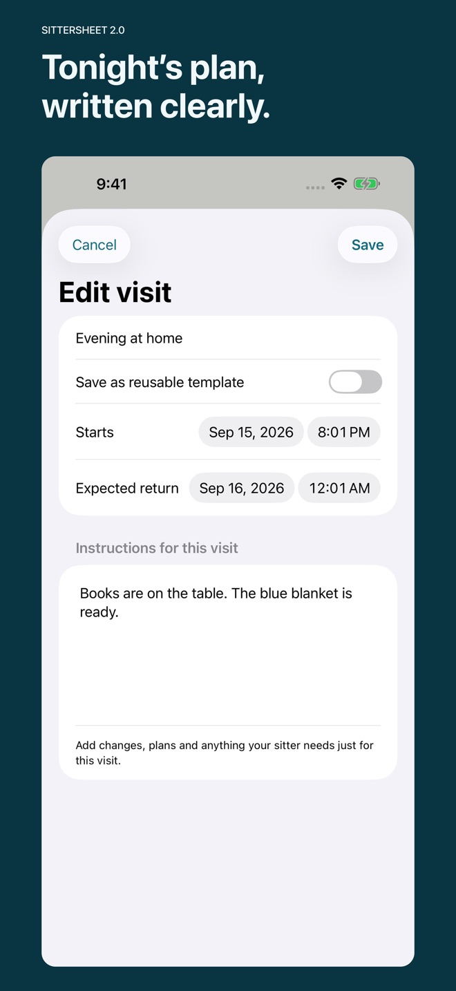SitterSheet: Babysitter Notes screenshot 6