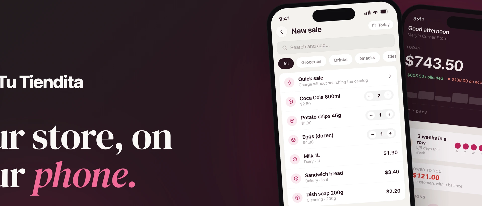 Tu Tiendita: POS & Inventory product page header