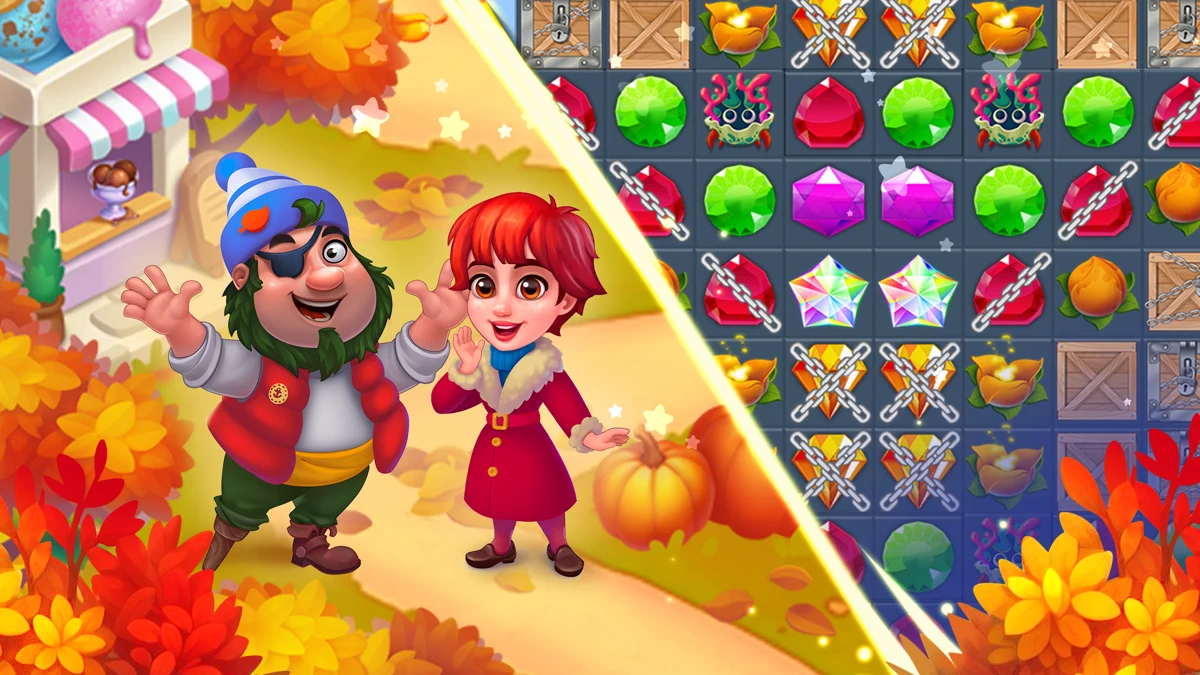 Pirate Treasures - Gems Puzzle search result, In-app event: Autumn Adventure
