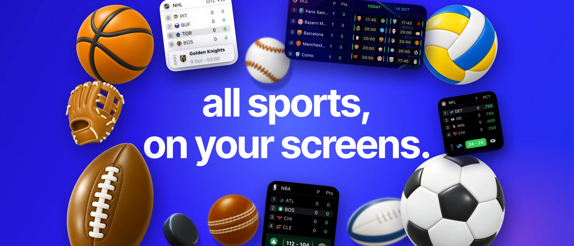 Standings · Live Score Widgets product page header