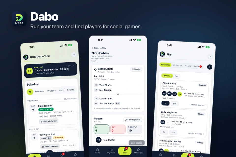 Dabo Tennis App Store search result