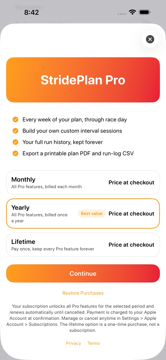 StridePlan: Run Plans screenshot 4