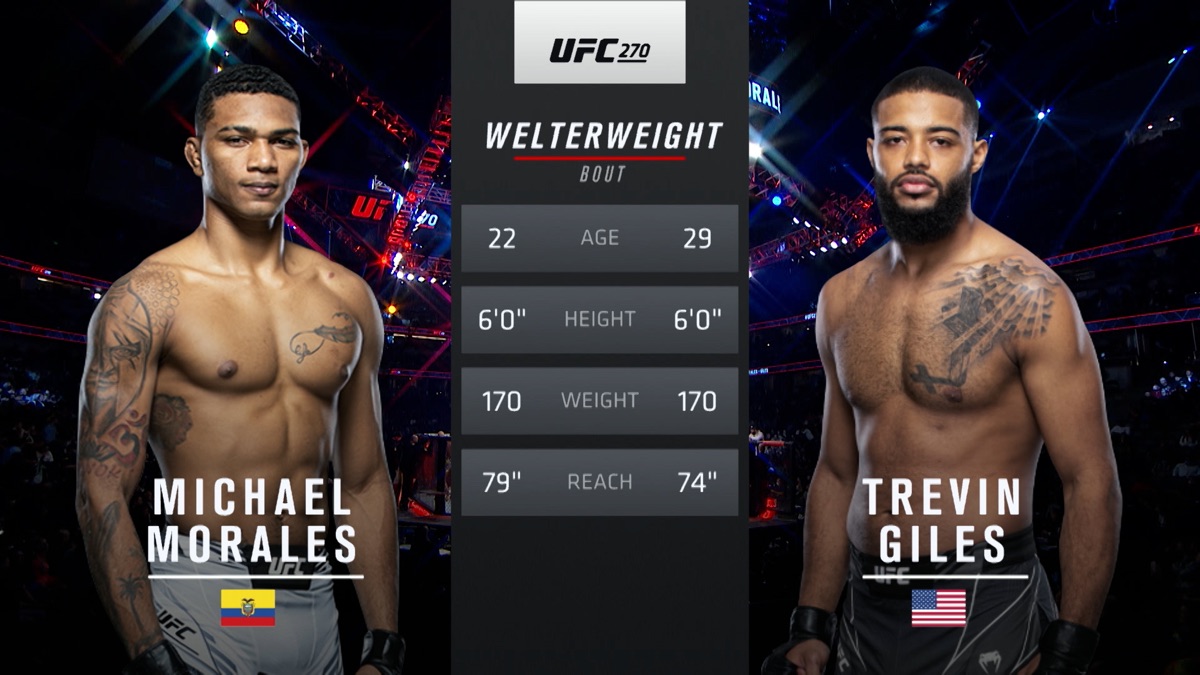‎270: Michael Morales vs. Trevin Giles Main Card - UFC (Series 270 ...
