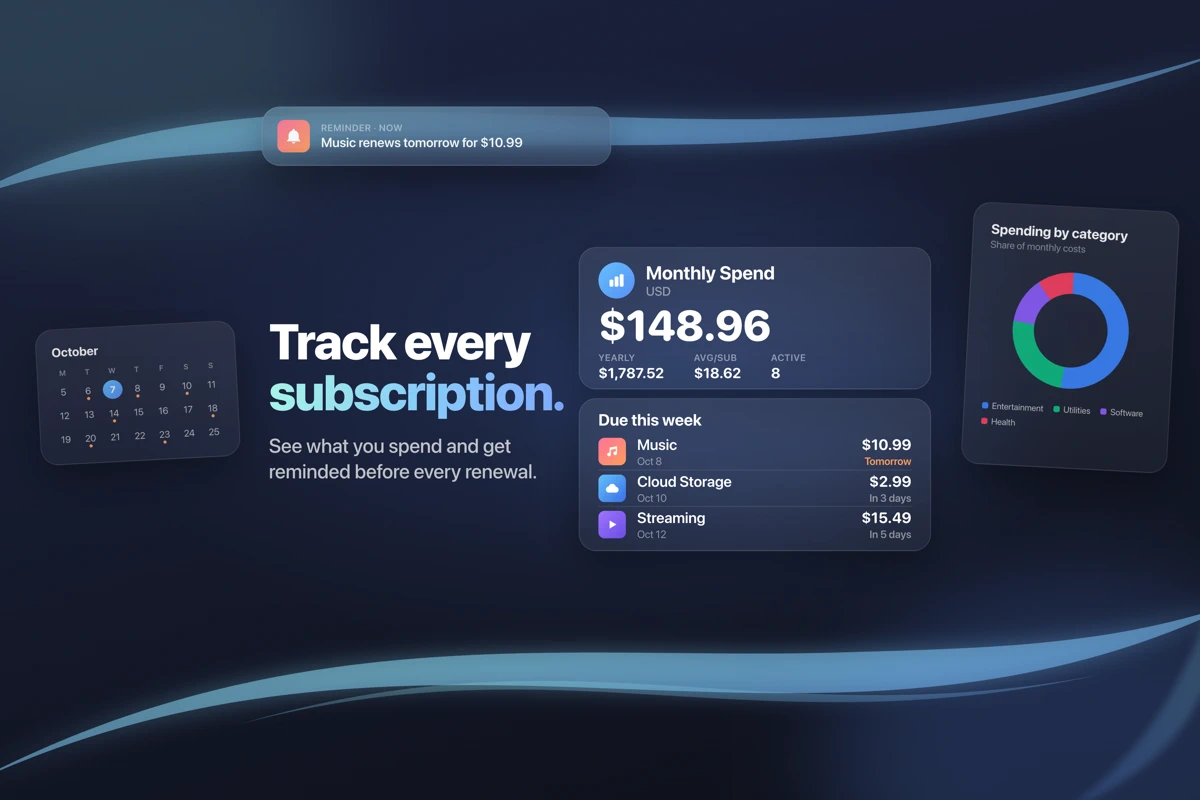 Zentry: Subscription Tracker search result