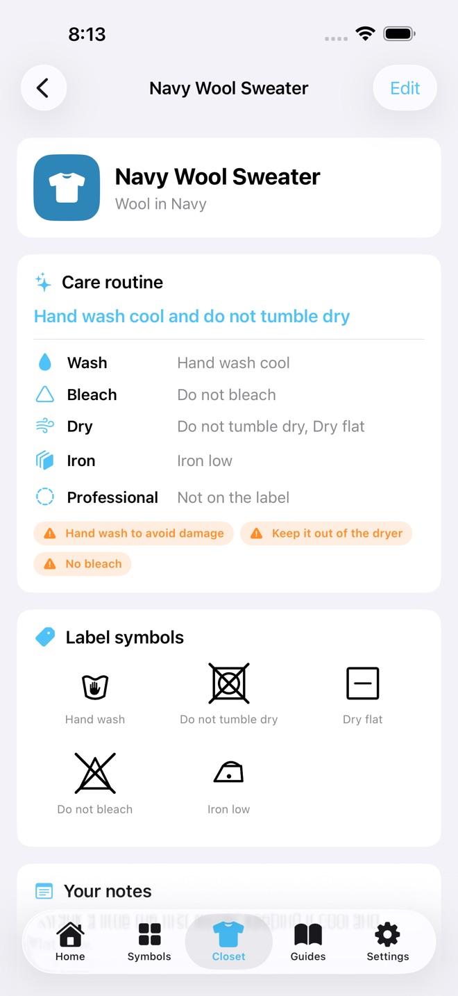 CareFold: Laundry Symbols screenshot 3