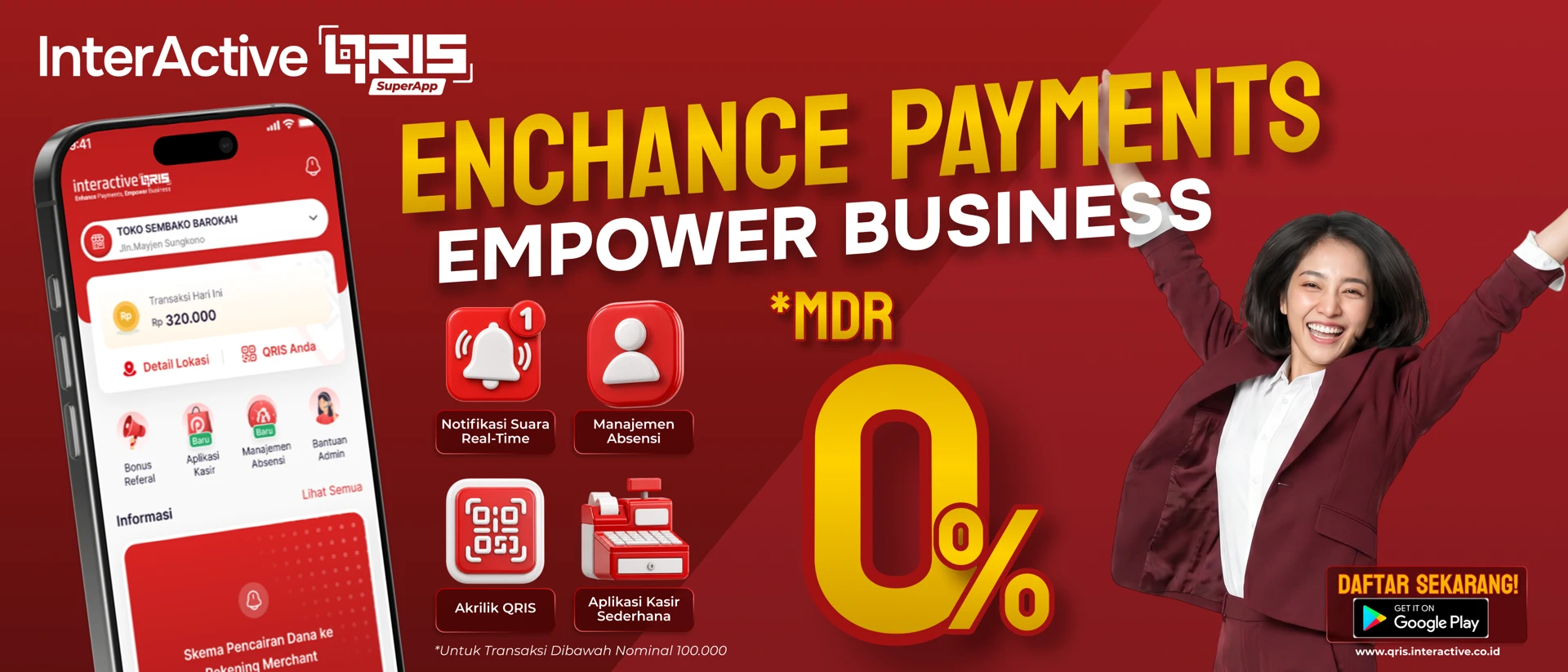 InterActive QRIS Merchant product page header
