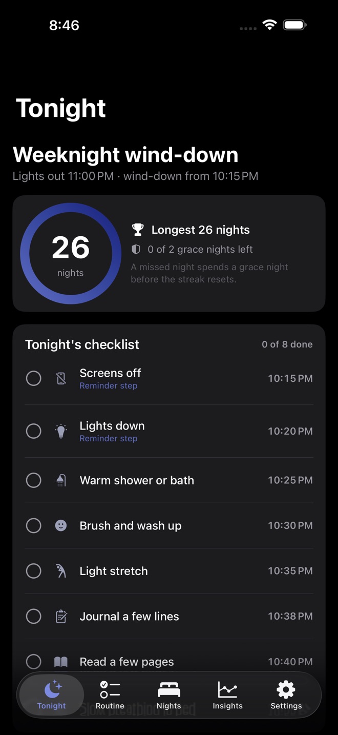 WindDown Bedtime Ritual screenshot 1
