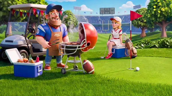 Spike the ball in Golf Rival!