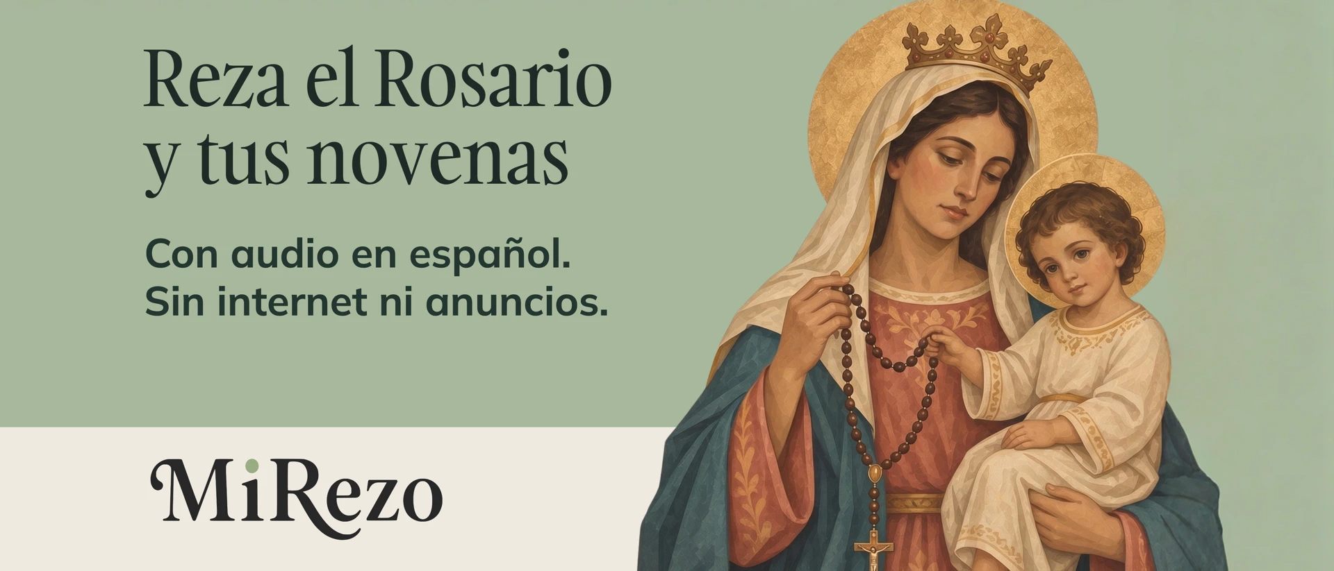 MiRezo: Rosary & Novenas product page header