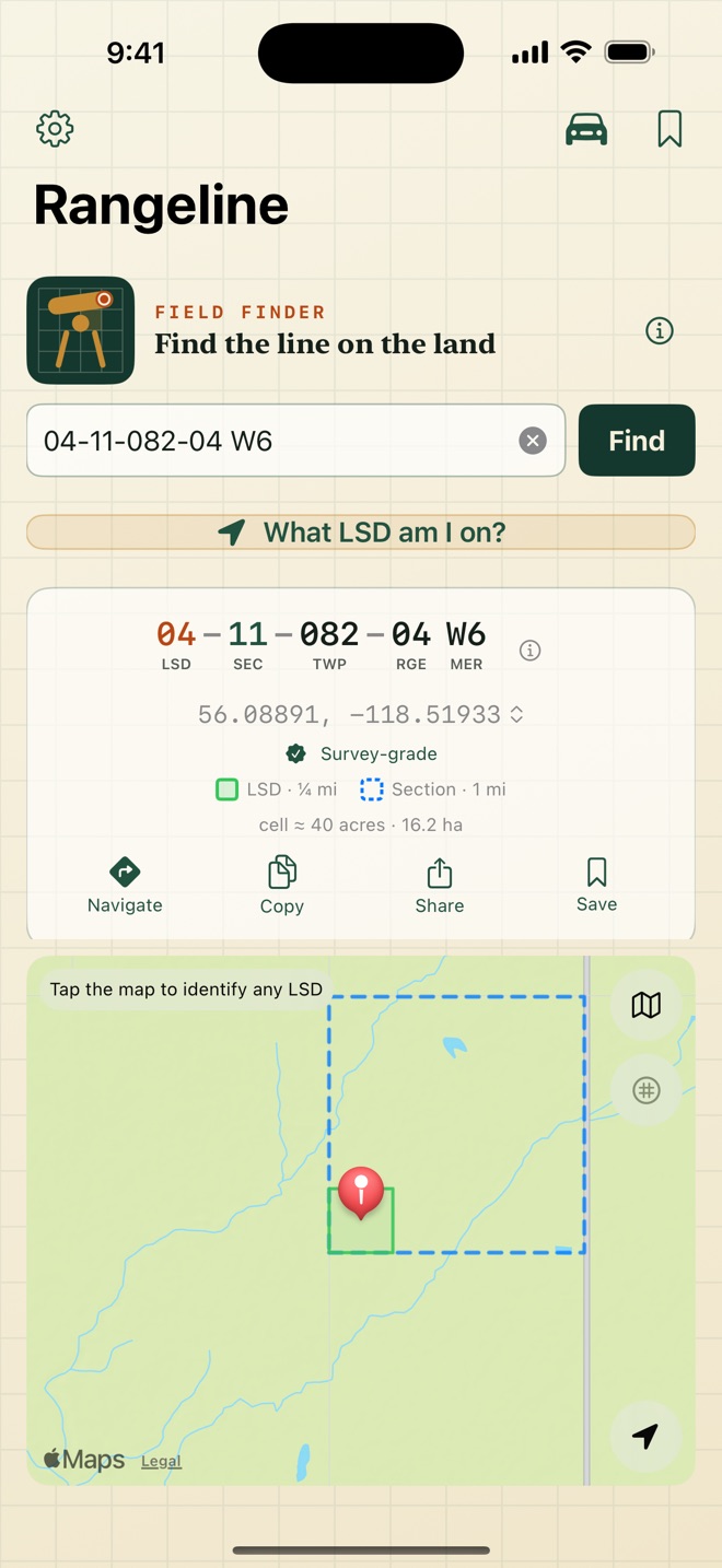 Rangeline: LSD & Land GPS screenshot 1