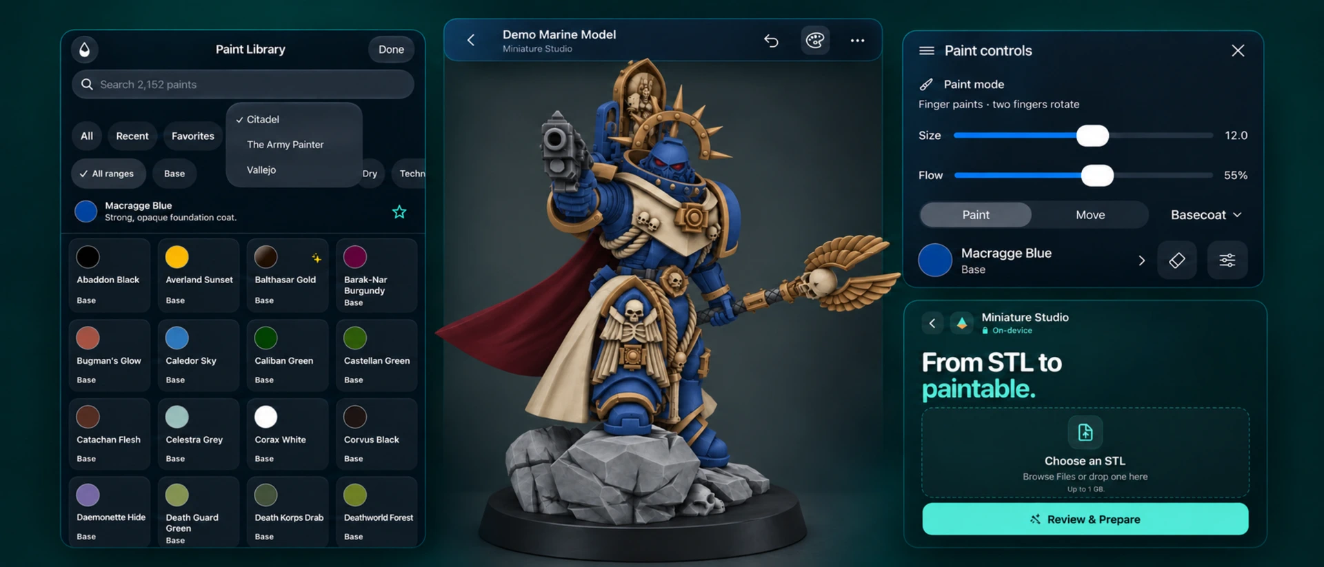 Miniature Studio product page header