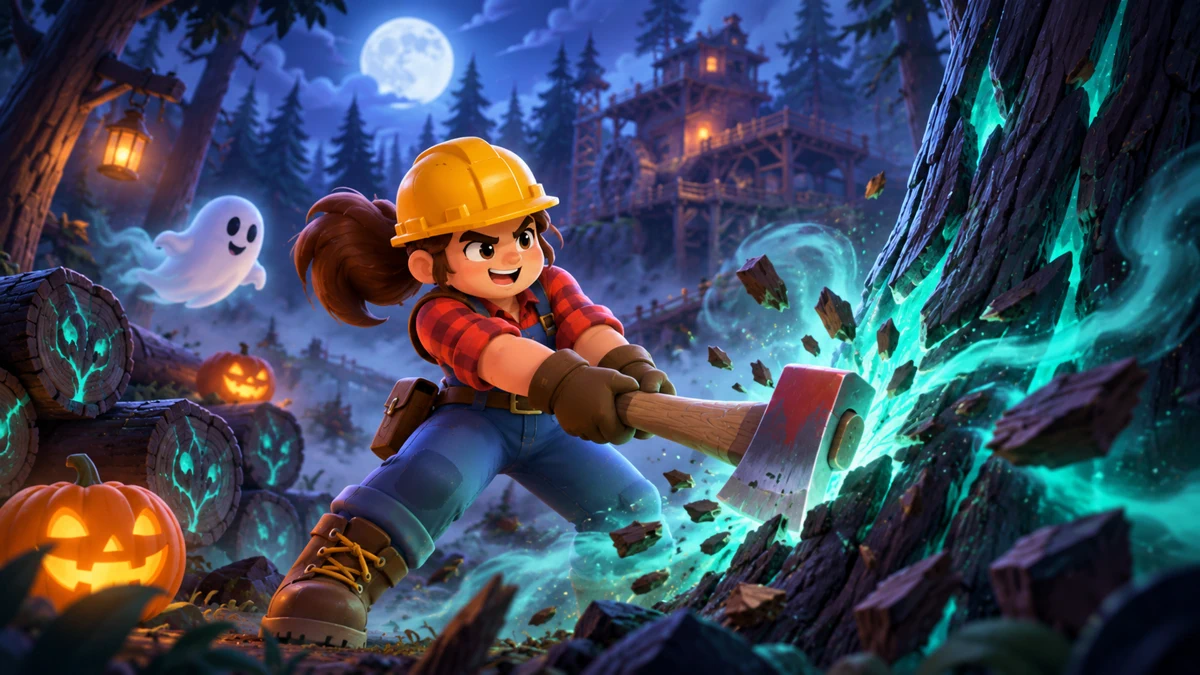 Idle Lumber Empire - Wood Game search result, In-app event: Haunted Forest Mystery