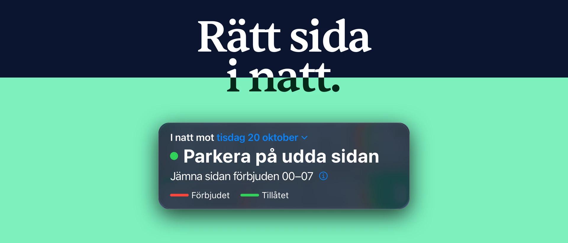 Datumparkera Enkelt product page header