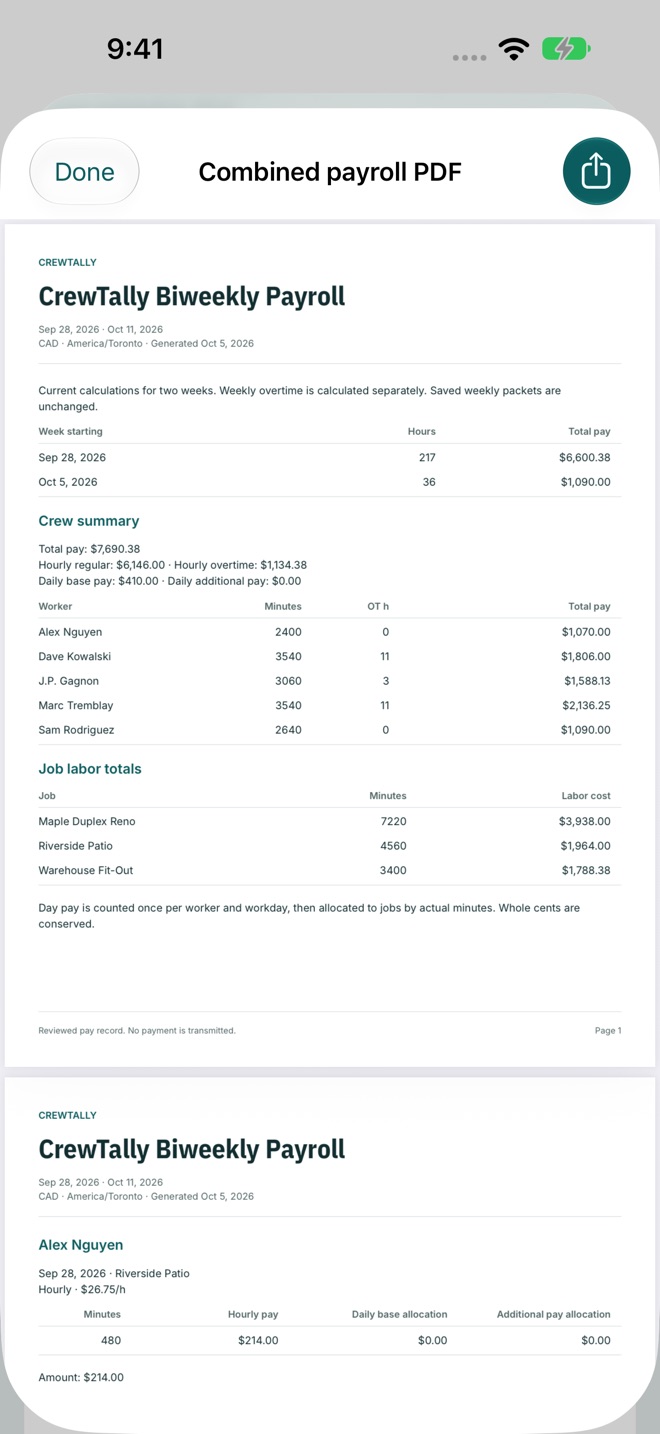 CrewTally: Crew Timesheets screenshot 6