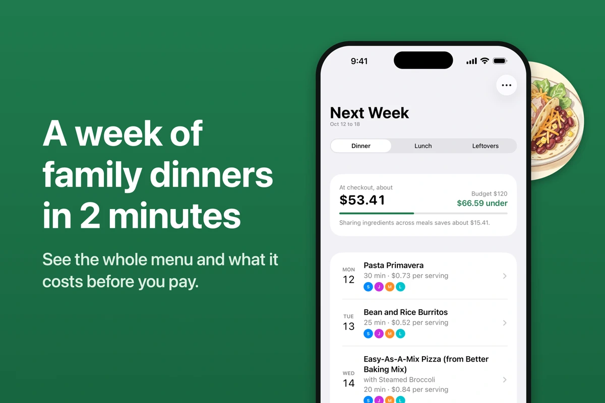 Kindly Fed: Family Meal Plan search result