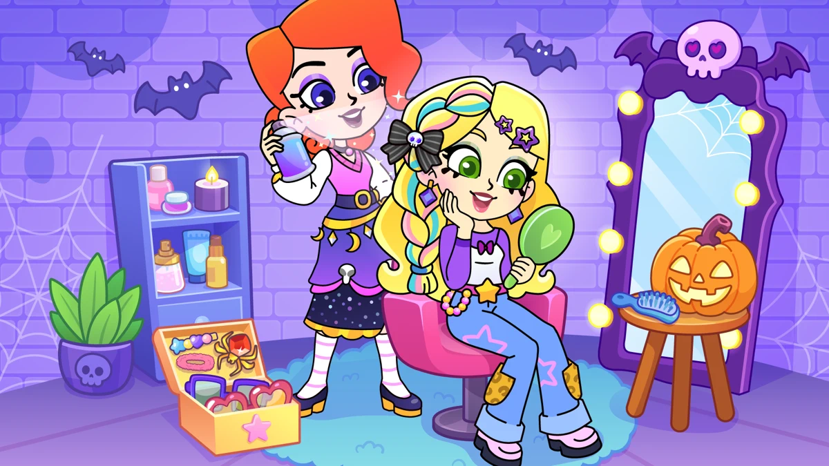 Pinksy: Drawing Games for Kids search result, In-app event: Halloween Glam Studio