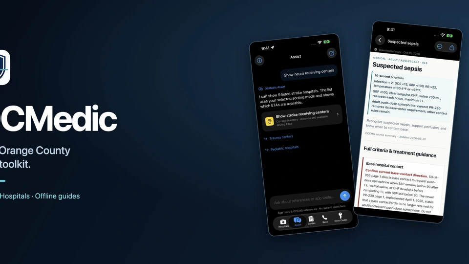 OCMedic App Store product page header