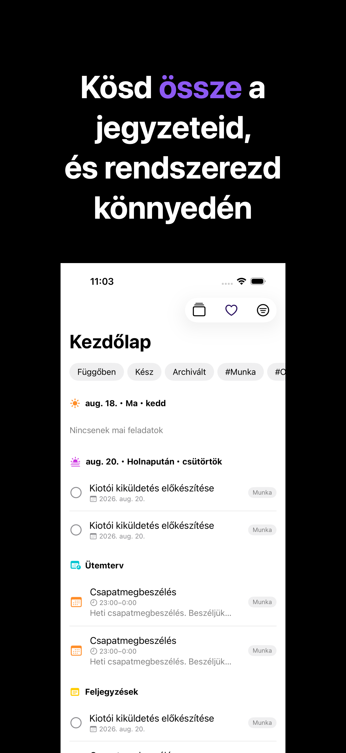 Notone - シンプルなメモAI Agent iOS screenshot 1 showing app interface