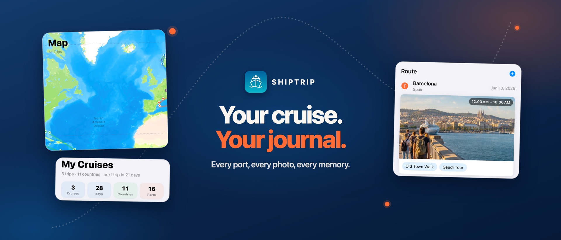 ShipTrip: Cruise Journal product page header