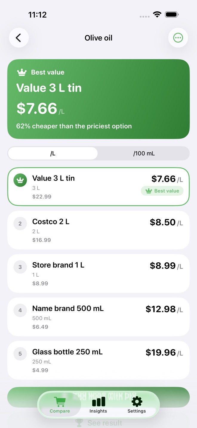 UnitPrice: Price Per Unit capture d’écran 2