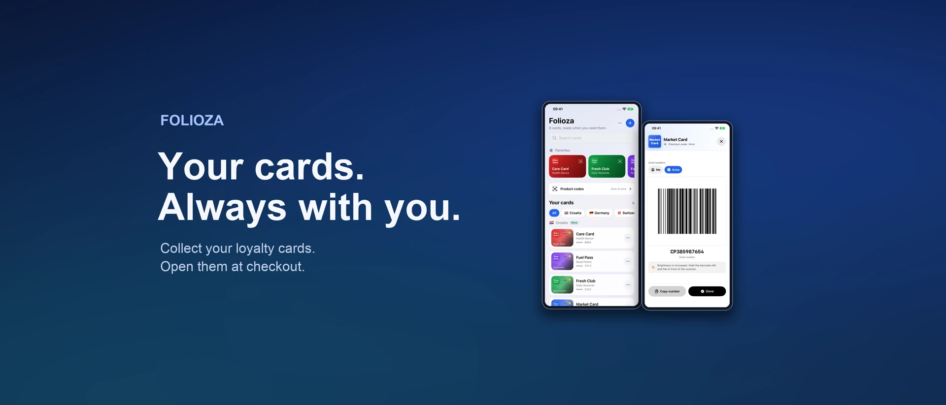 Folioza product page header