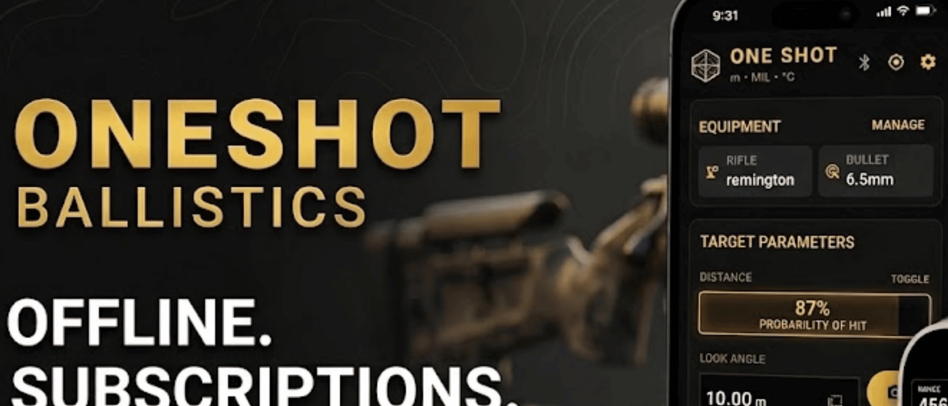 ONESHOT Ballistics product page header