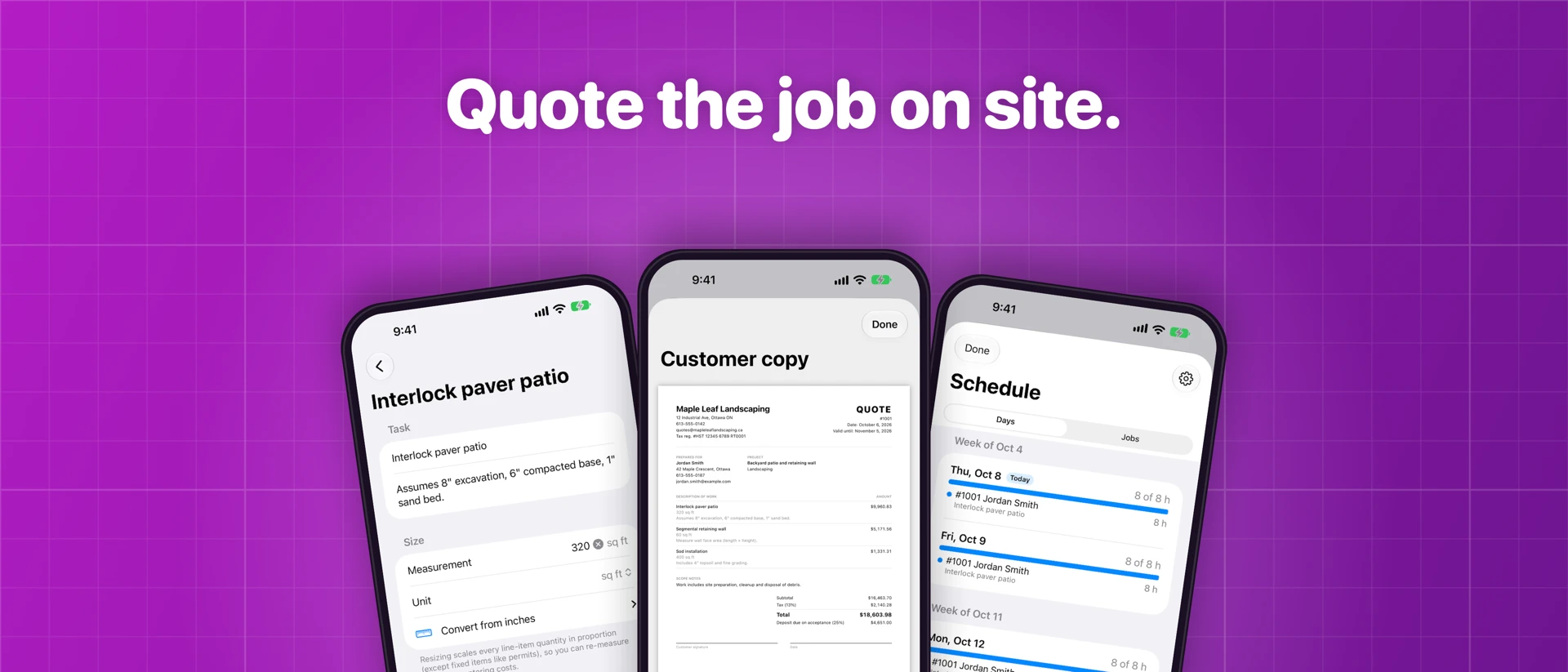 Simon Says Contractor Quotes product page header