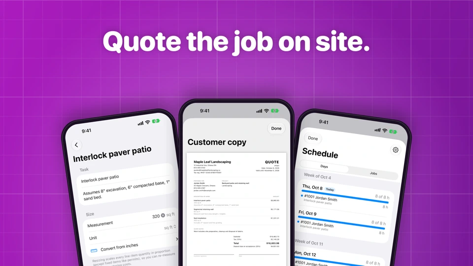 Simon Says Contractor Quotes App Store product page header