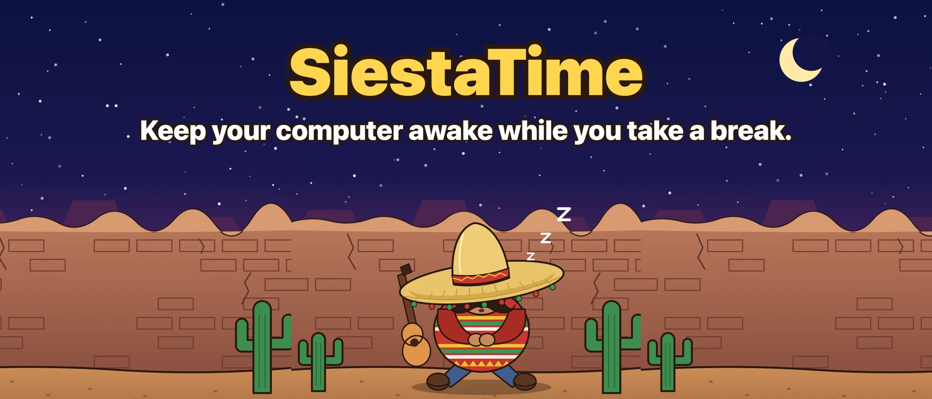 SiestaTime - Keep PC Awake product page header