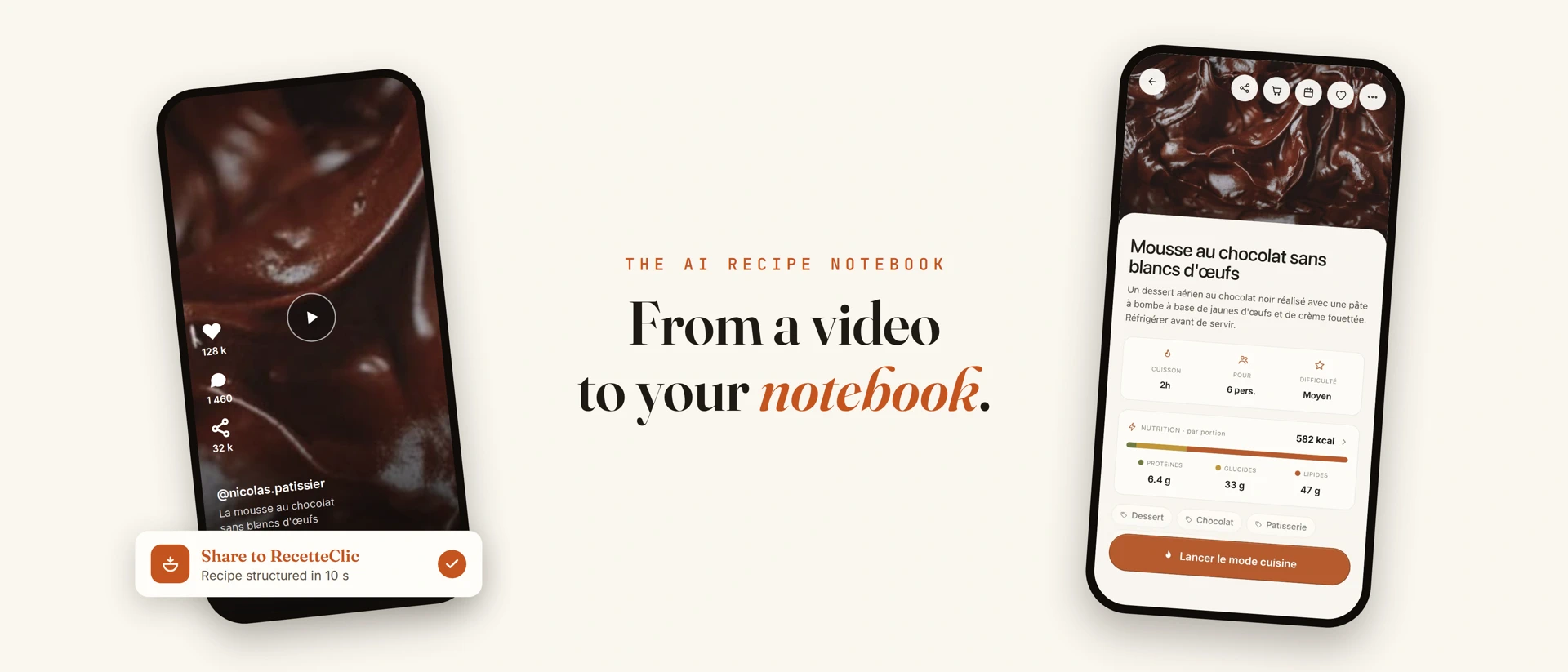 RecetteClic – Video Recipes product page header