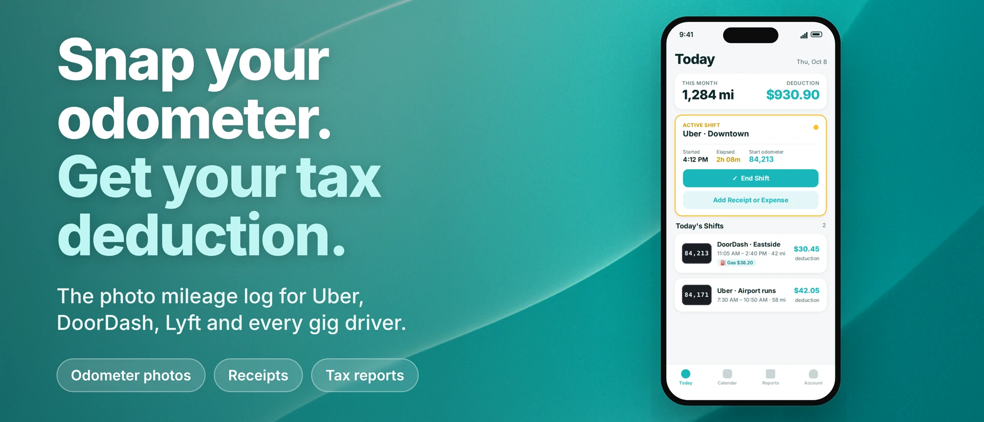 MileageSnap: Mileage Tracker product page header