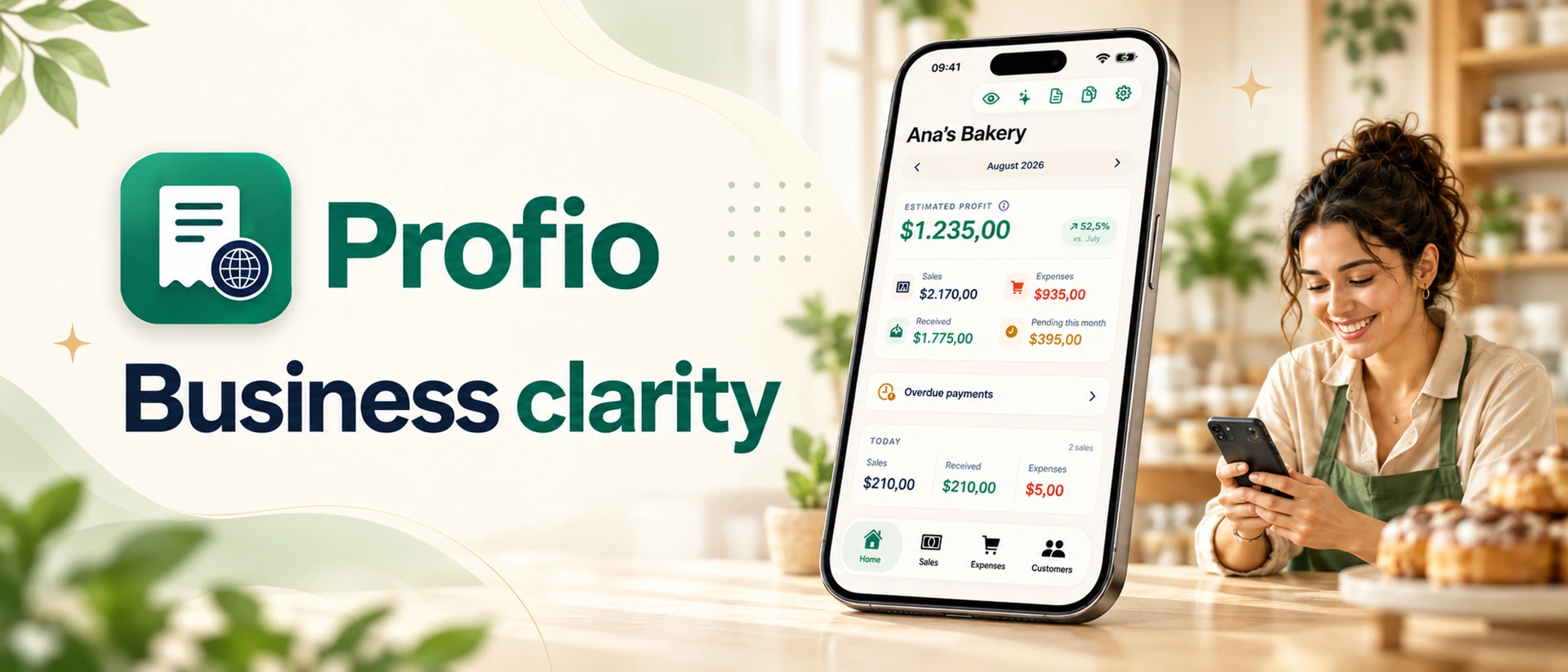 Profio: Bookkeeping & Ledger product page header