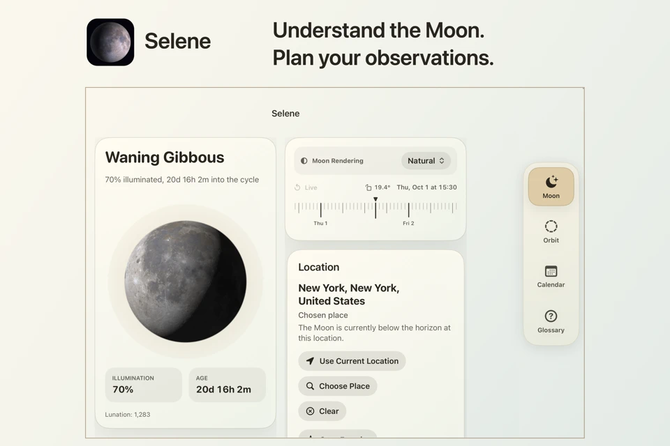 Selene Moon Calendar App Store search result
