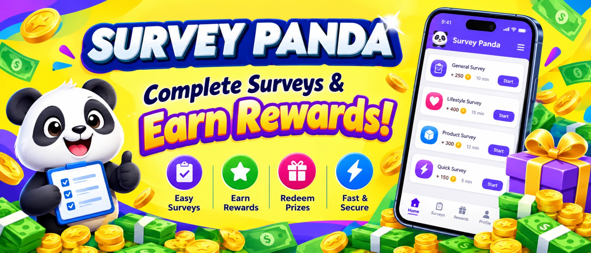 Earn Rewards with Survey Panda product page header