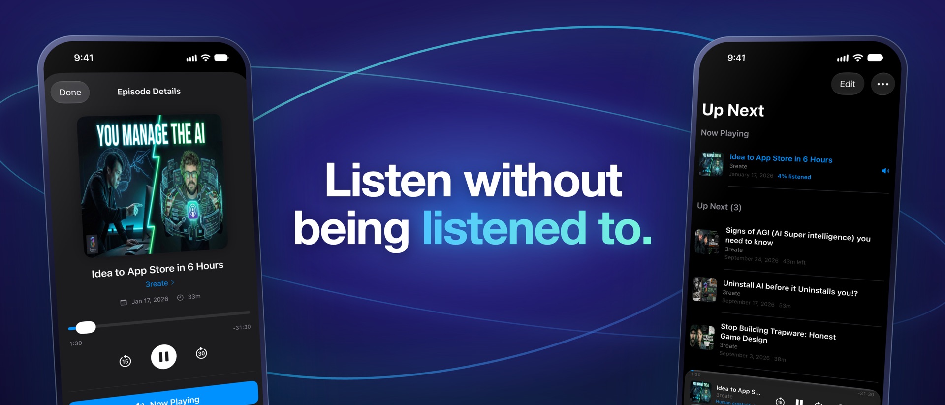 YourPods: Podcast Player product page header