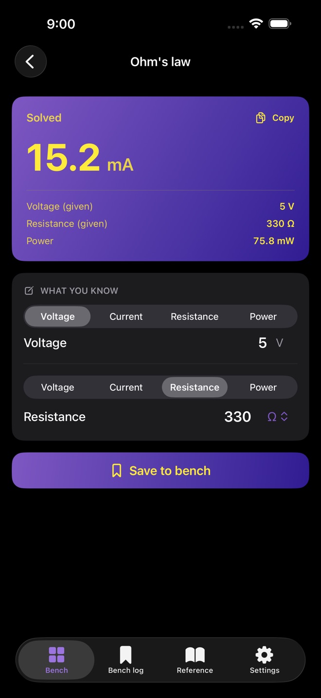 OhmsLab: Ohms Law & Codes capture d’écran 2