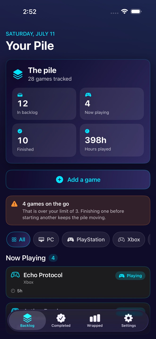 QuestPile: Game Backlog screenshot 1
