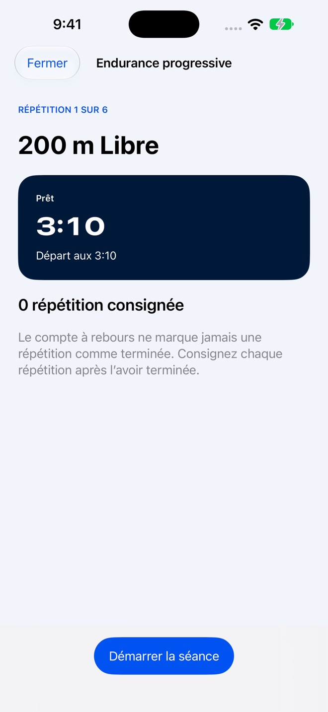 SwimSet : carnet de nage capture d’écran 4