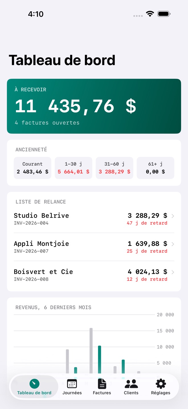 DayRate : Taux journalier capture d’écran 1
