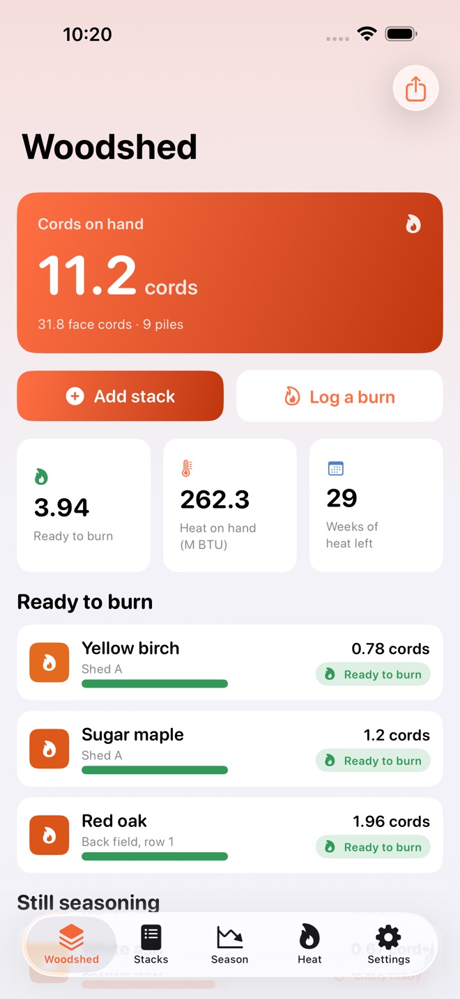 FireCord: Firewood Log screenshot 1