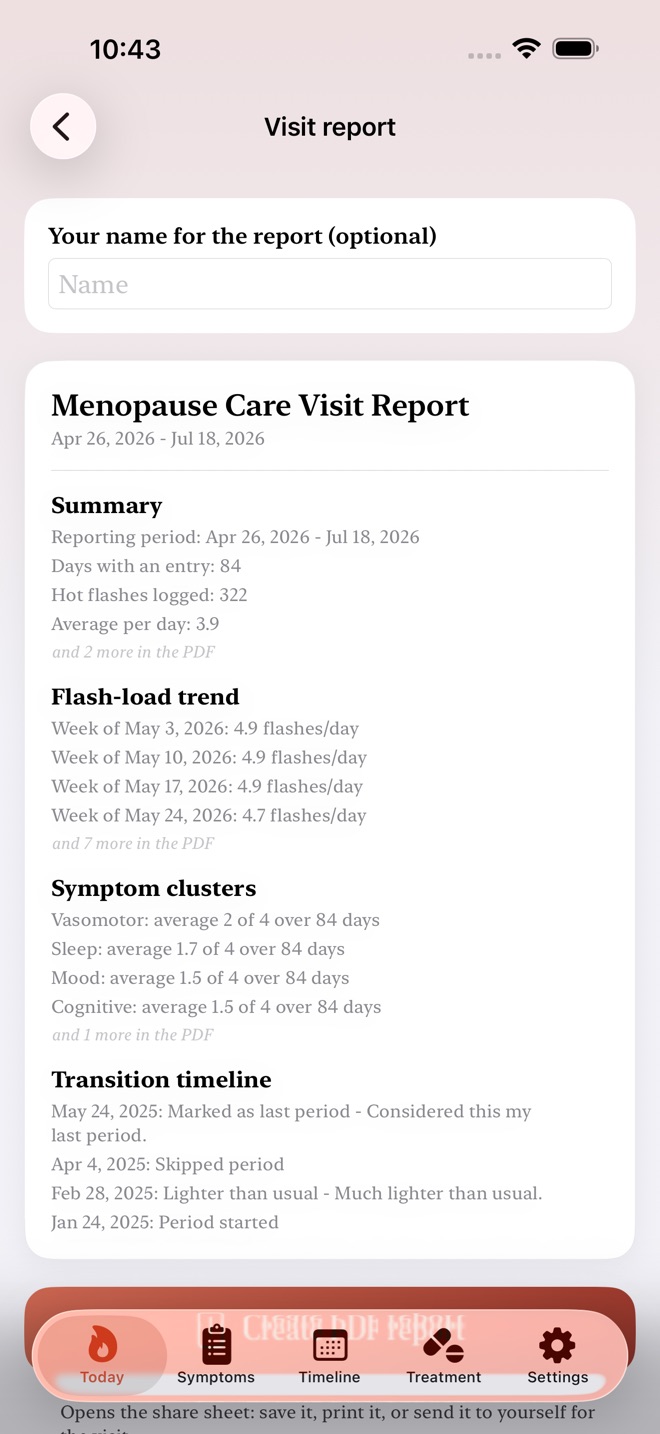 EmberLog: Menopause Log screenshot 5