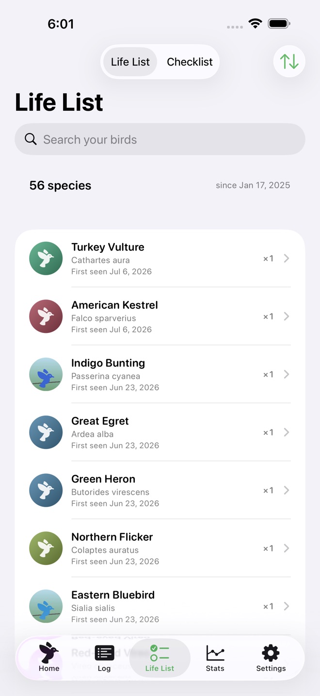 PerchList: Bird Life List screenshot 4