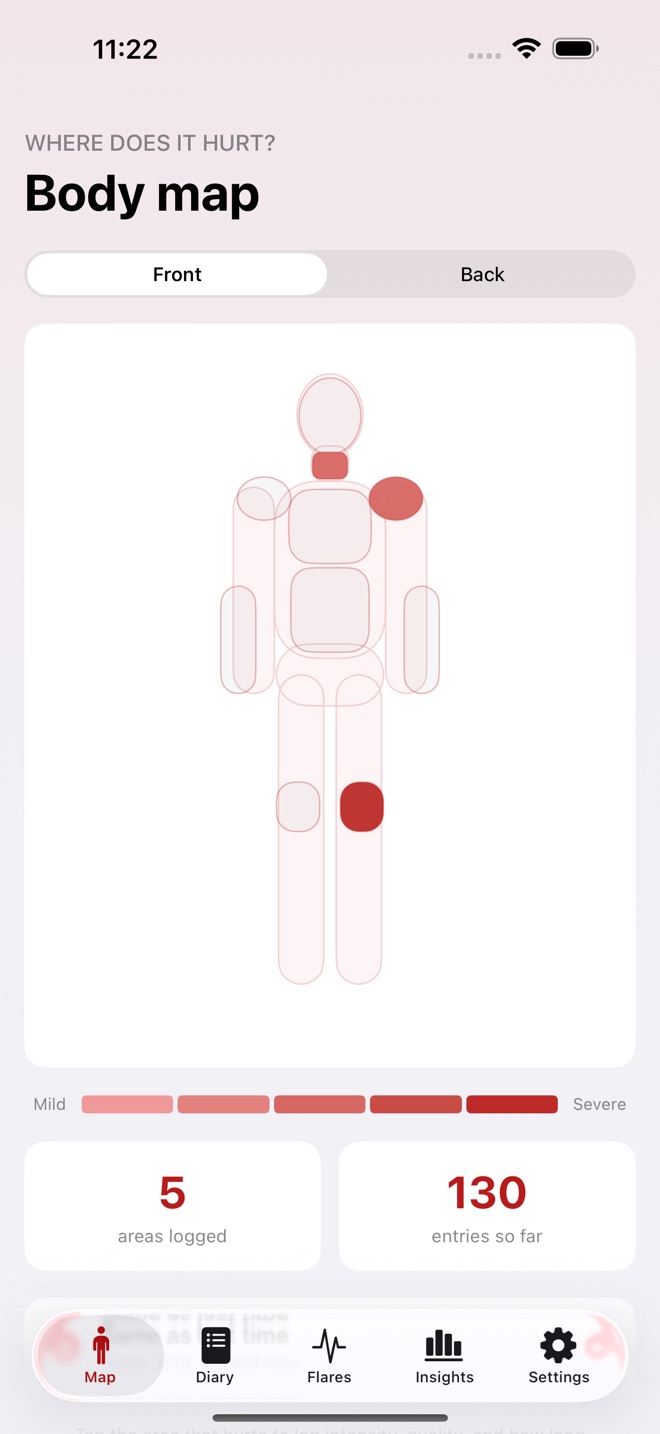 AcheMap: Pain Diary screenshot 1