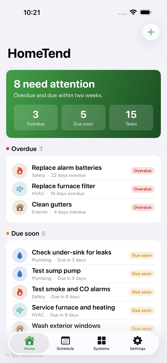 HomeTend: Home Upkeep screenshot 1
