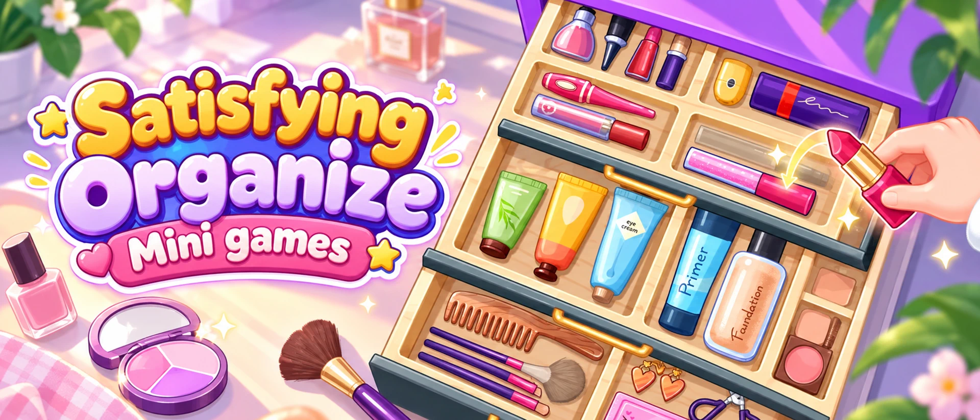 Satisfying Organize Mini games product page header