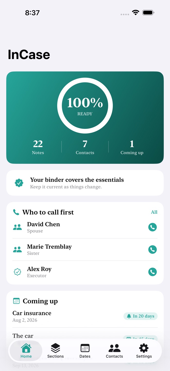 InCase: Emergency Info screenshot 1