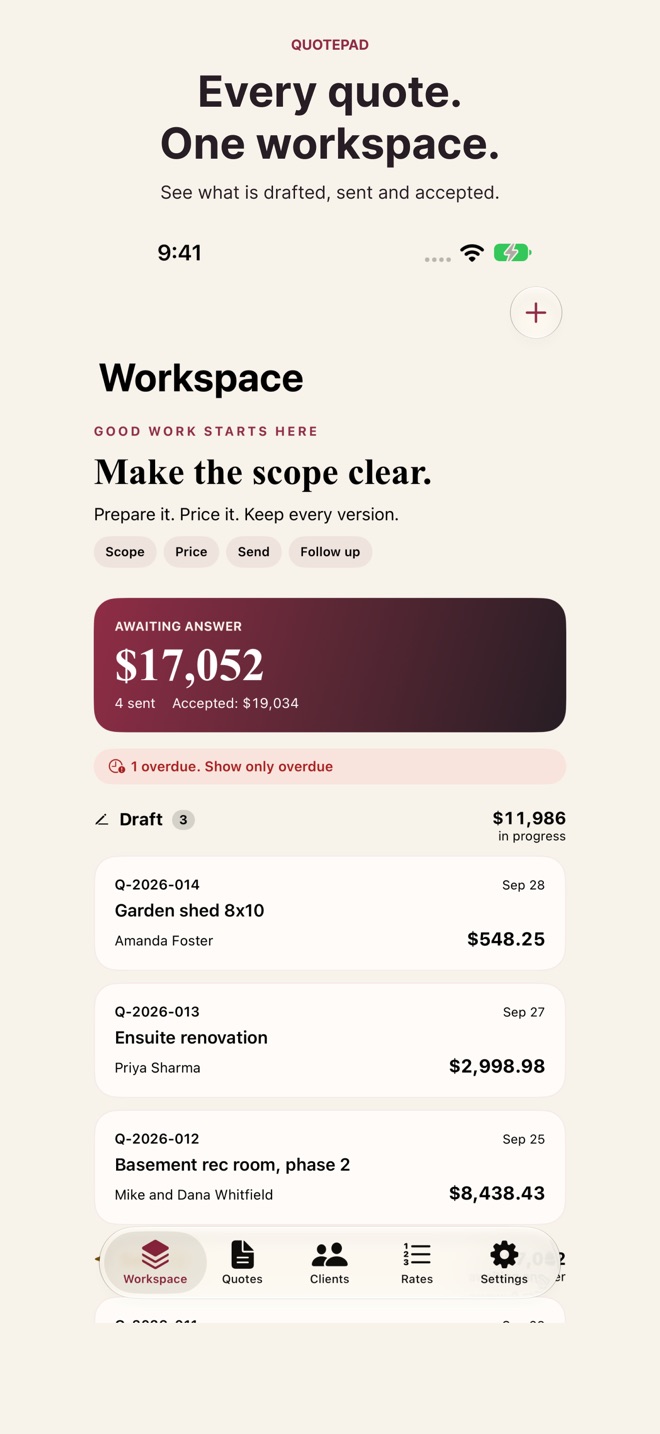 QuotePad: Fast Job Quotes screenshot 2
