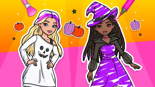Barbie Halloween Colouring