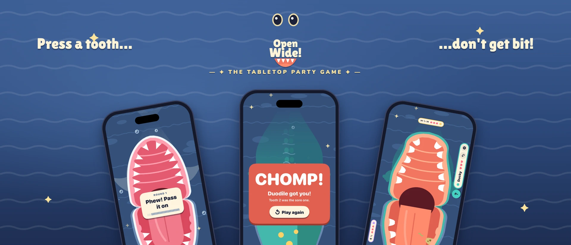 Open Wide! Tabletop Party Game product page header